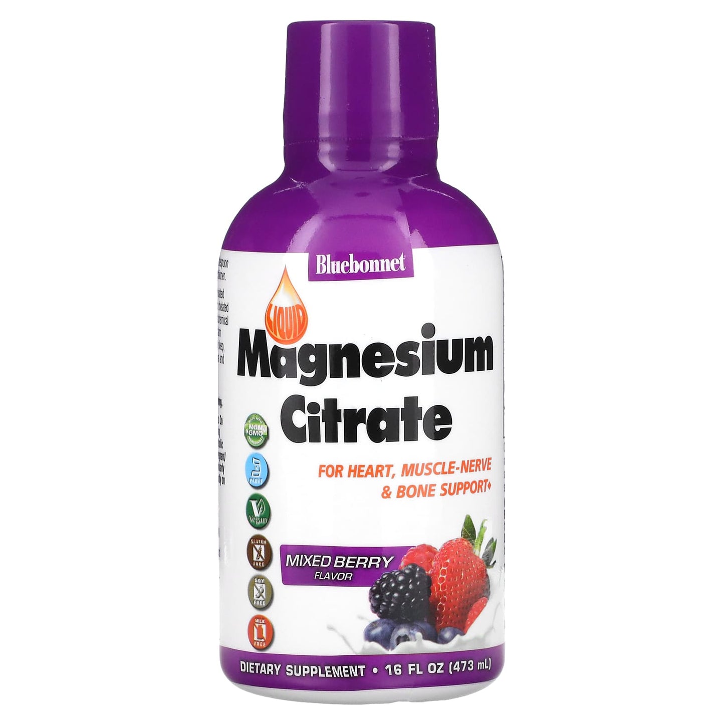 Bluebonnet, Liquid Magnesium Citrate, Mixed Berry, 16 fl oz (473 ml) - 743715007031 | Hilife Vitamins