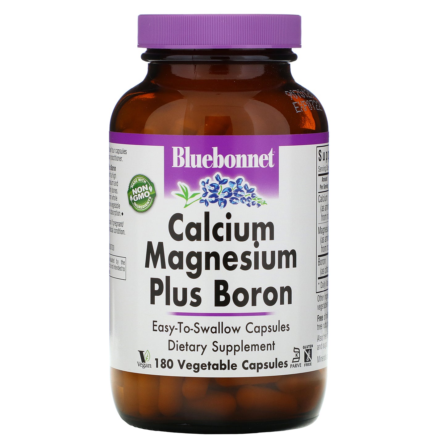 Bluebonnet, Calcium Magnesium Plus Boron, 180 Vegetarian Capsules UPC 743715007086 | Hilife Vitamins