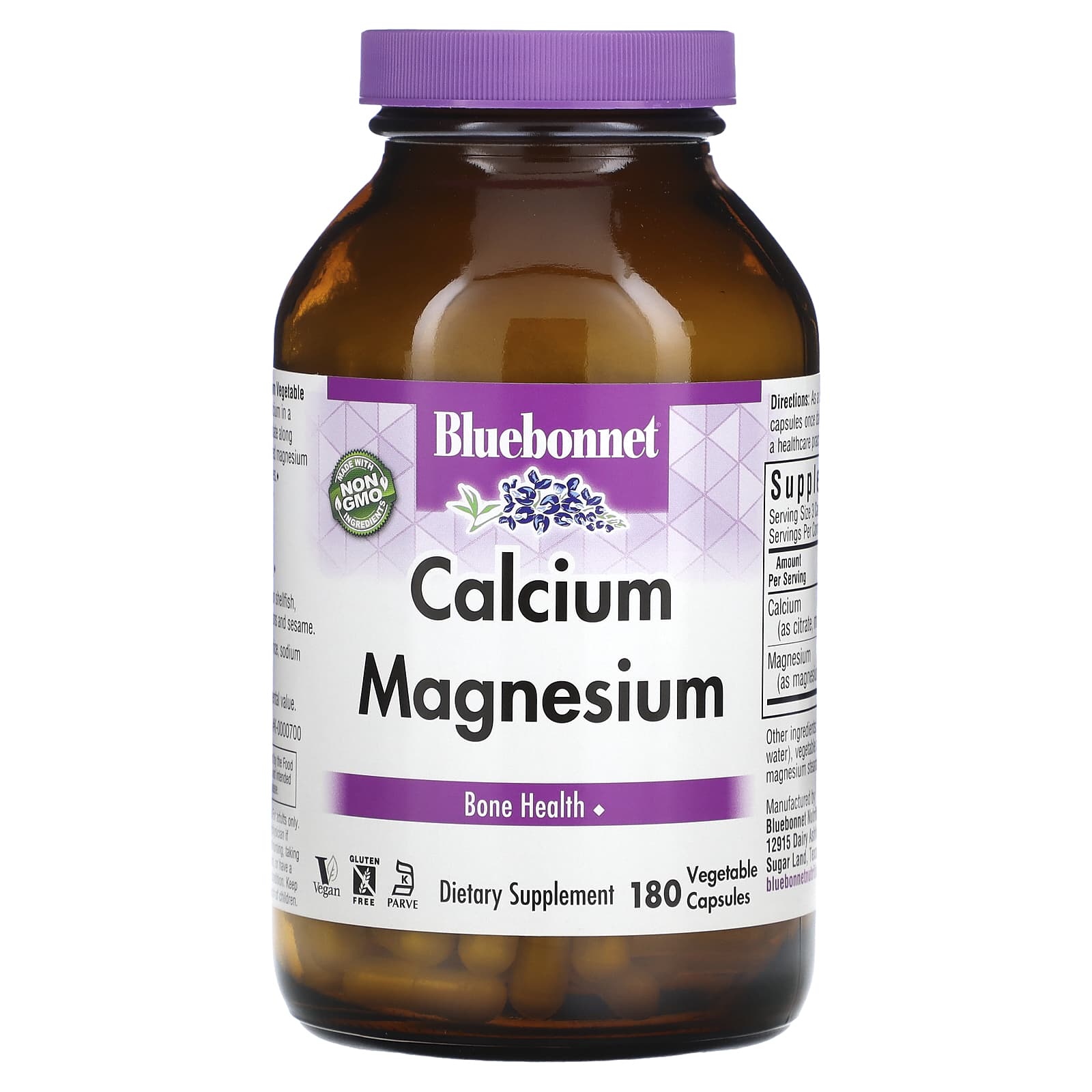 Bluebonnet, Calcium Magnesium, 180 Vegetable Capsules UPC 743715007147 | Hilife Vitamins