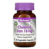 Bluebonnet, Albion Chelated Iron 18 mg, 90 Vegetarian Capsules UPC 743715007260 | Hilife Vitamins