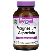 Bluebonnet, Magnesium Aspartate 400 mg, 100 Vegetable Capsules UPC 743715007307 | Hilife Vitamins
