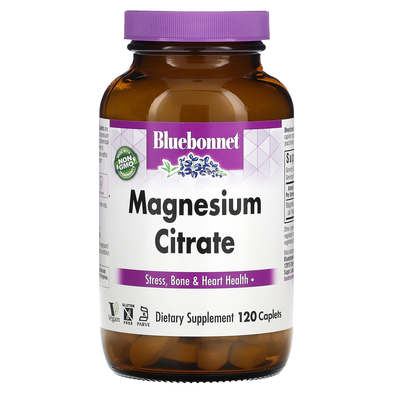 Bluebonnet, Magnesium Citrate, 120 Caplet UPC 743715007314 | HiLife Vitamins
