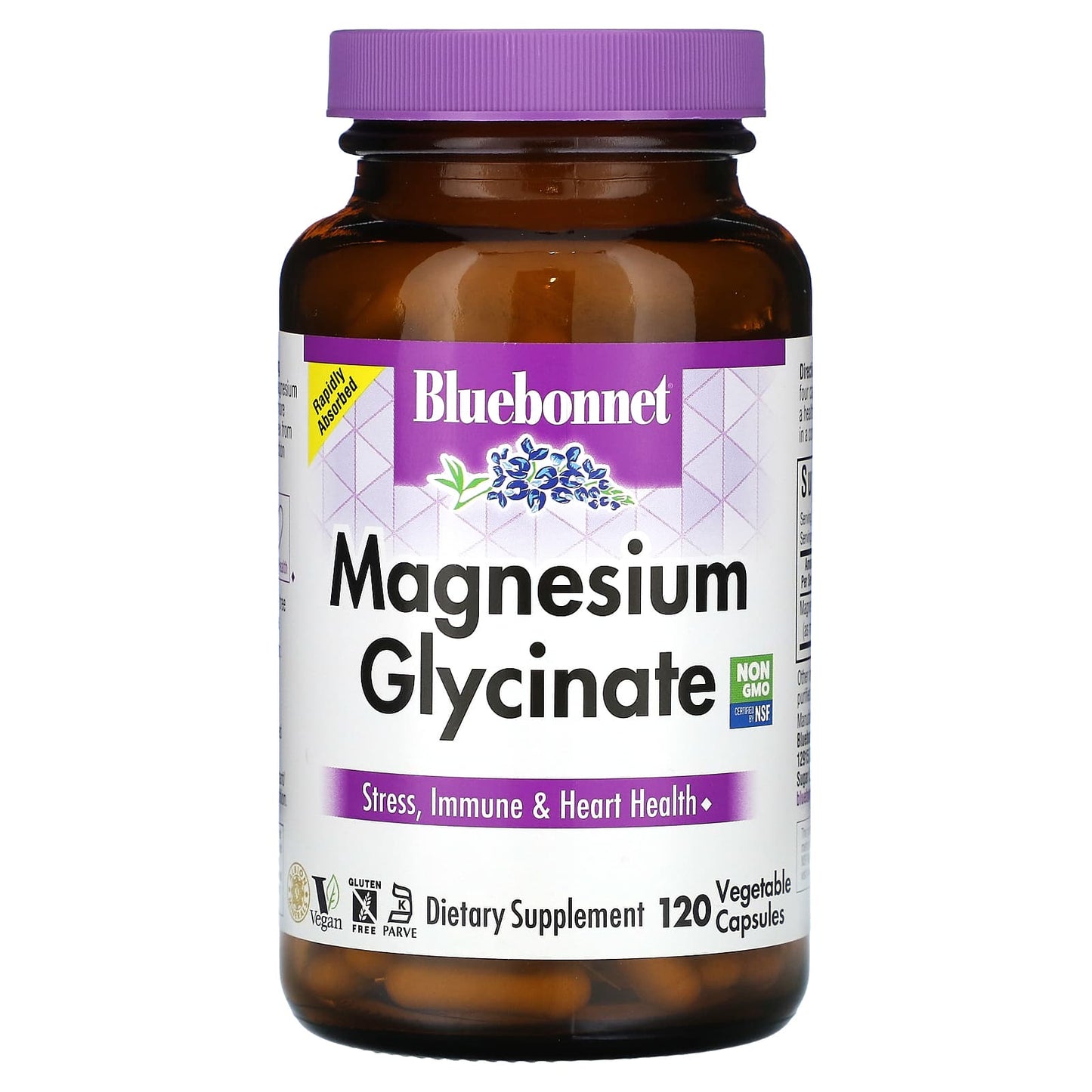 Bluebonnet, Magnesium Glycinate, 120 Vegetable Capsules UPC 743715007499 | Hilife Vitamins
