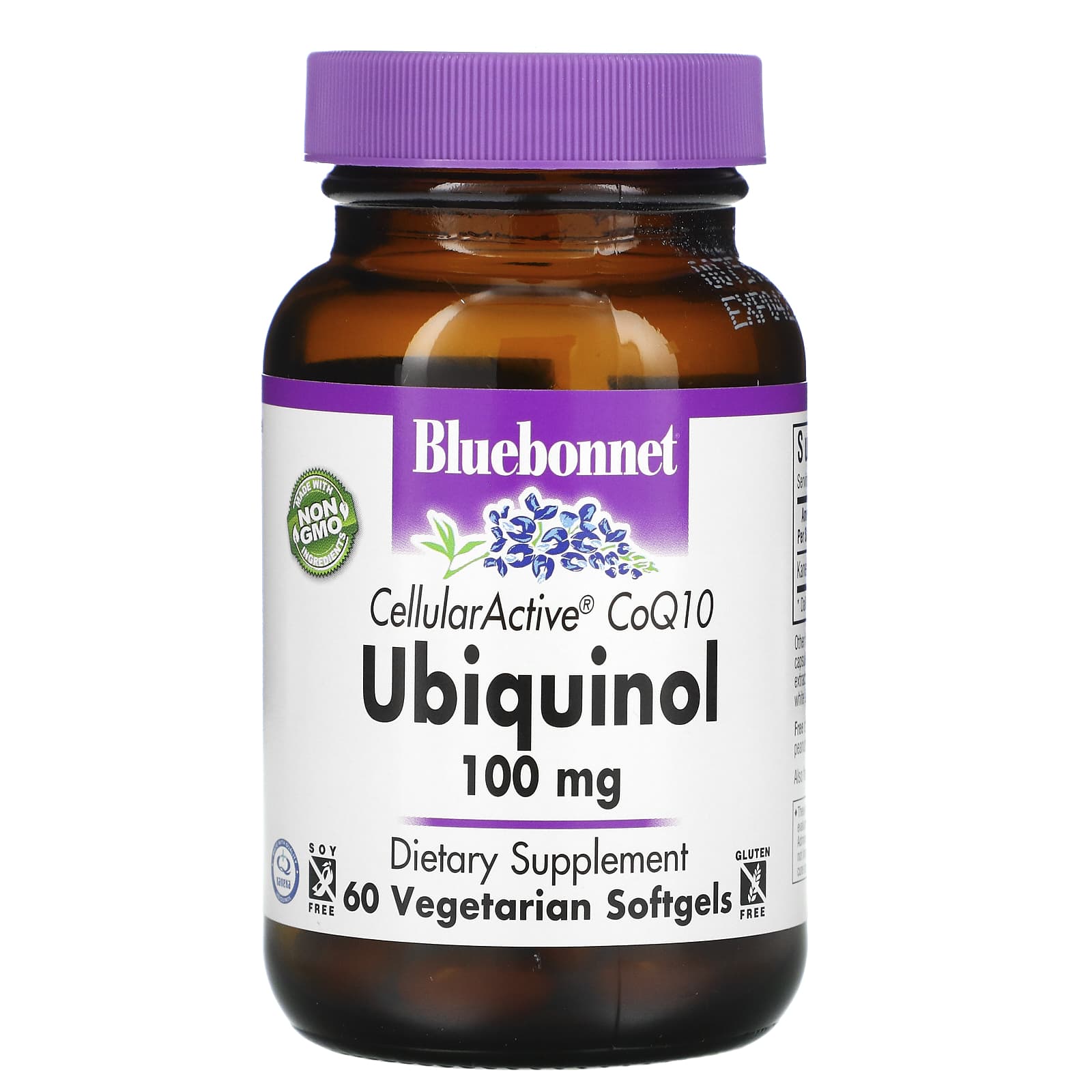 Bluebonnet, Ubiquinol, Cellular Active CoQ10, 100 mg, 60 Vegetarian Softgels UPC 743715007932 | Hilife Vitamins