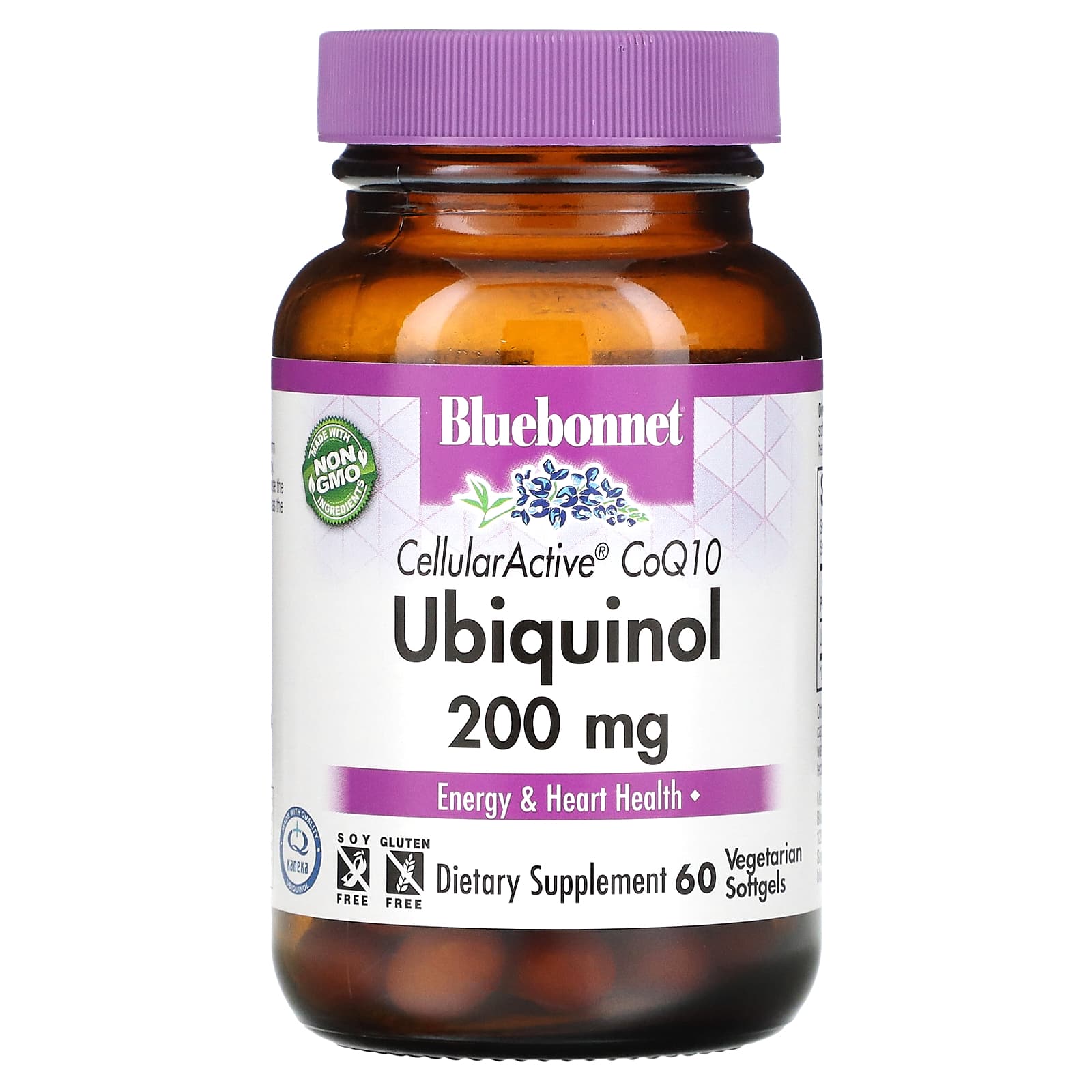 Bluebonnet, Ubiquinol, Cellular Active CoQ10, 200 mg, 60 Vegetarian Softgels UPC 743715007994 | Hilife Vitamins