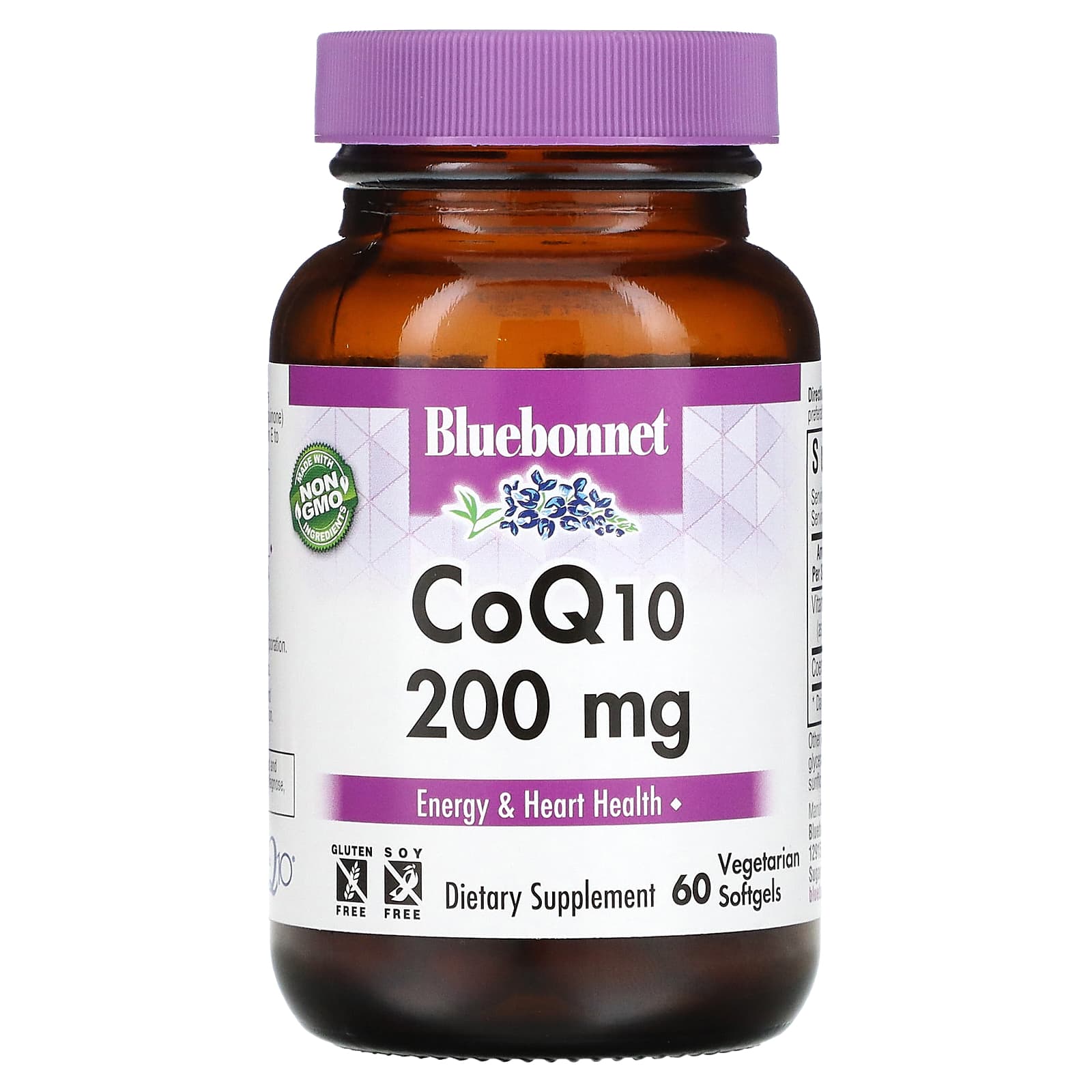 Bluebonnet, CoQ10, 200 mg, 60 Vegetarian Softgels UPC 743715008205 | Hilife Vitamins