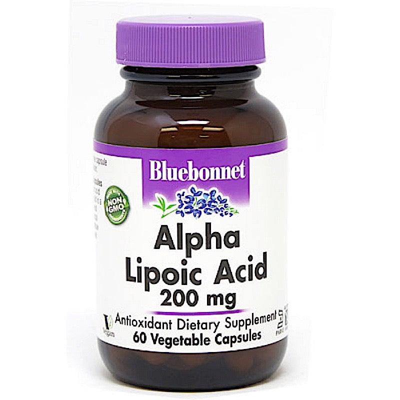 Bluebonnet, Alpha Lipoic Acid 200 mg, 60 Vegetarian Capsules UPC 743715008311 | Hilife Vitamins