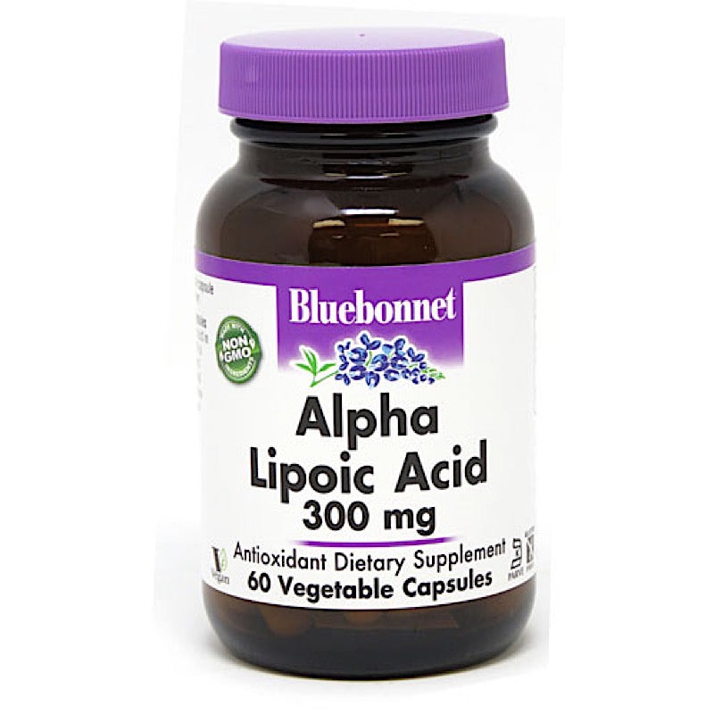 Bluebonnet, Alpha Lipoic Acid 300 mg, 60 Vegetarian Capsules UPC 743715008540 | Hilife Vitamins