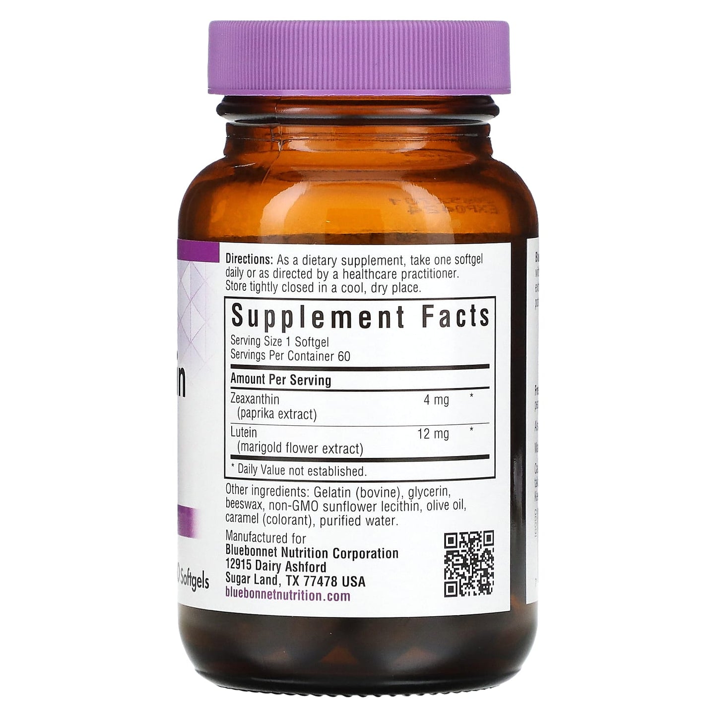 Bluebonnet, Zeaxanthin Plus Lutein, 60 Softgels UPC 743715008595 | Hilife Vitamins