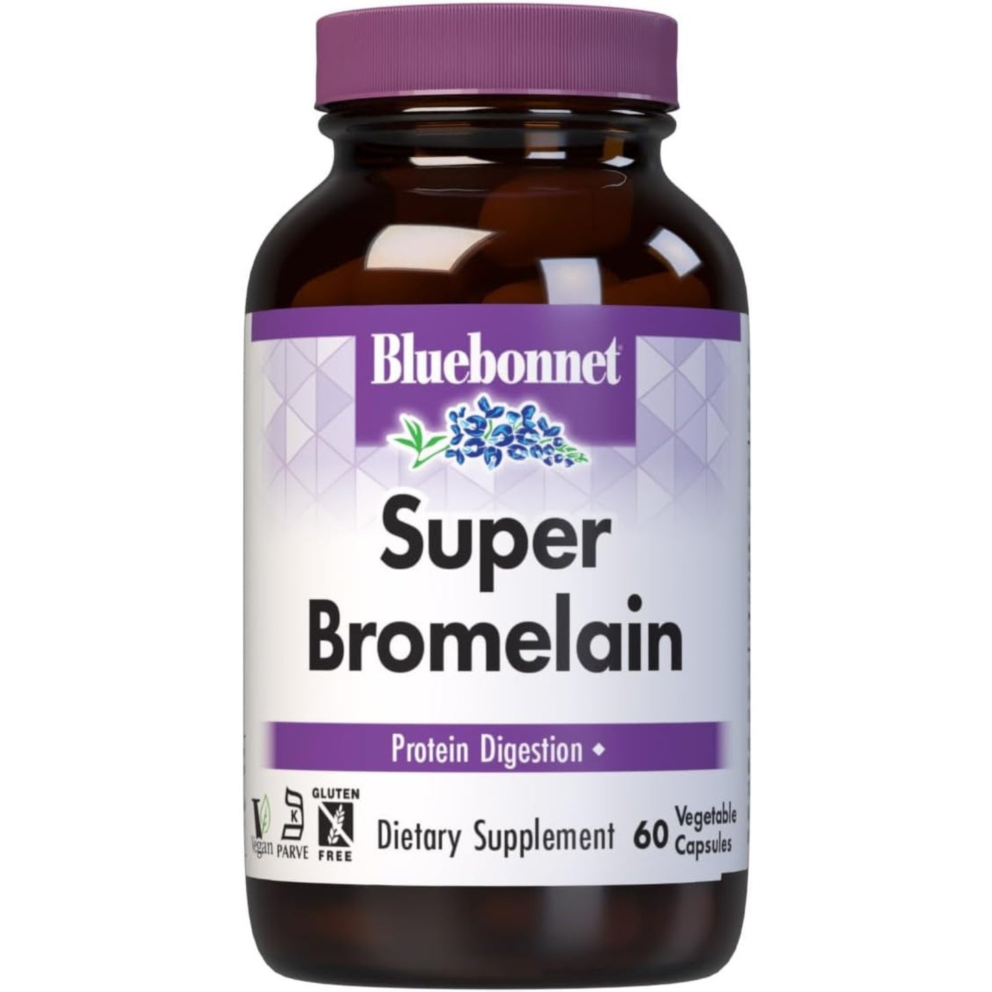Bluebonnet, Super Bromelain, 60 Vegetable Capsules UPC 743715008946 | Hilife Vitamins
