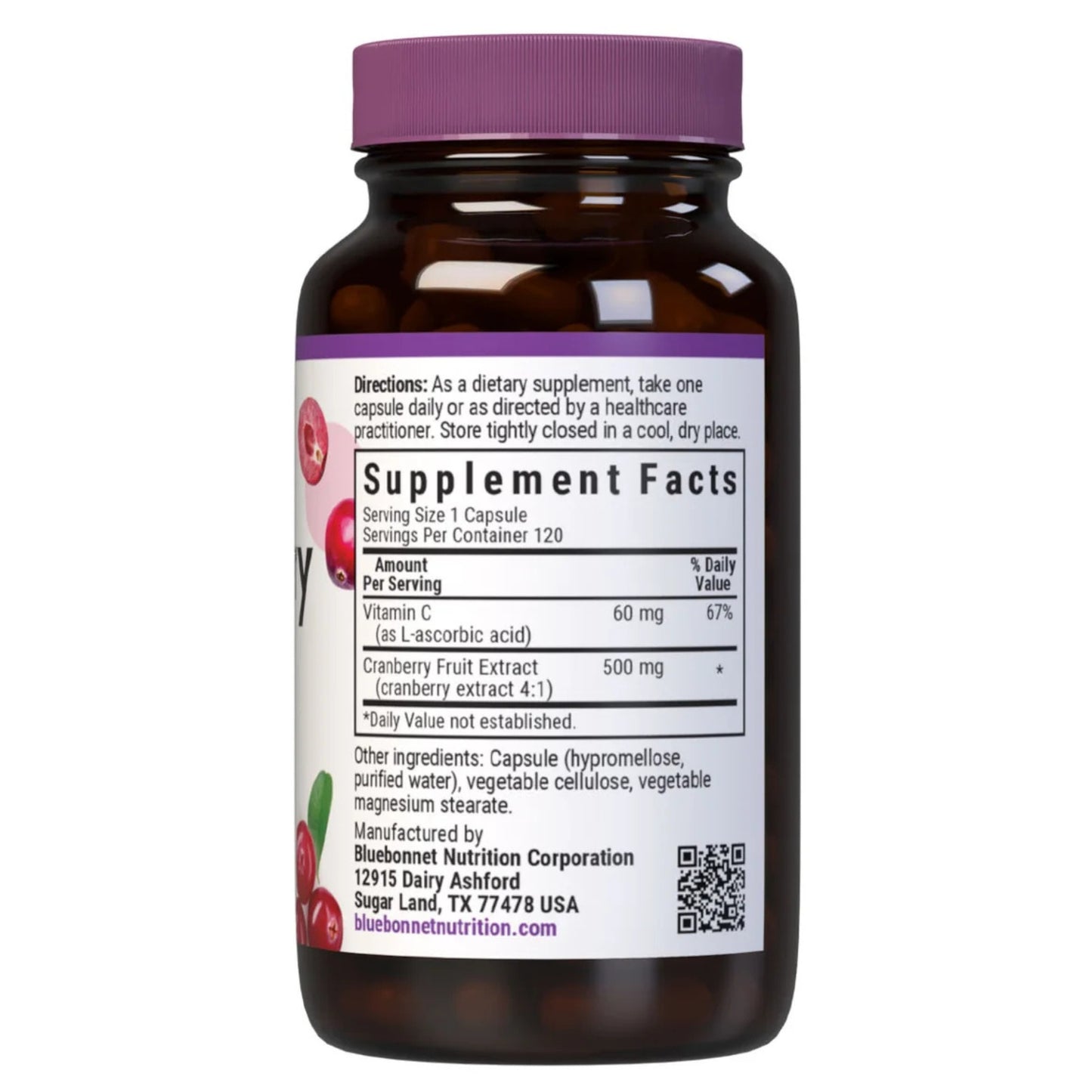 Bluebonnet, Cranberry Fruit Extract, 120 Capsules UPC 743715009196 | HiLife Vitamins