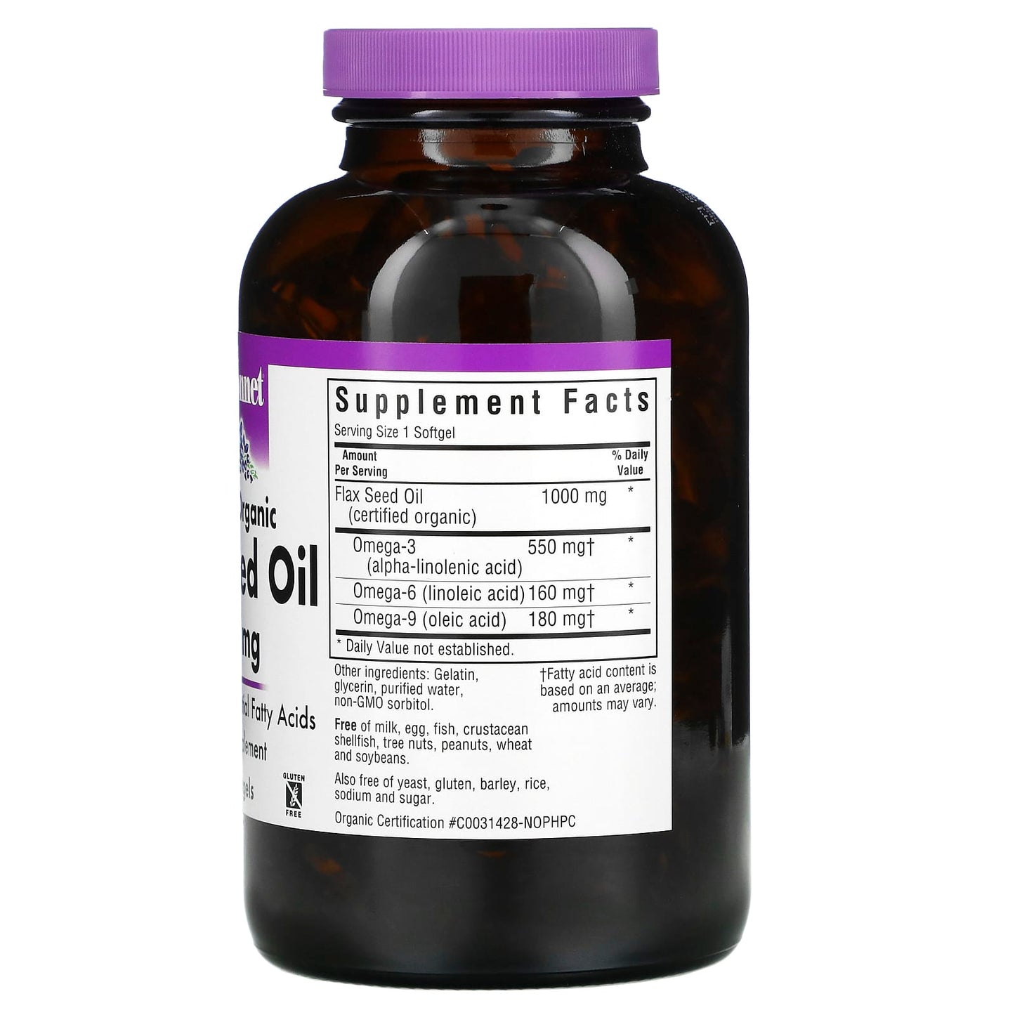 Bluebonnet, Flax Seed Oil 1000 Mg, 250 Softgels UPC 743715009233 | Hilife Vitamins