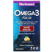 Bluebonnet, Natural Omega-3 Heart Formula, 120 Softgels UPC 743715009431 | Hilife Vitamins