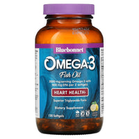 Bluebonnet, Natural Omega-3 Heart Formula, 120 Softgels UPC 743715009431 | Hilife Vitamins