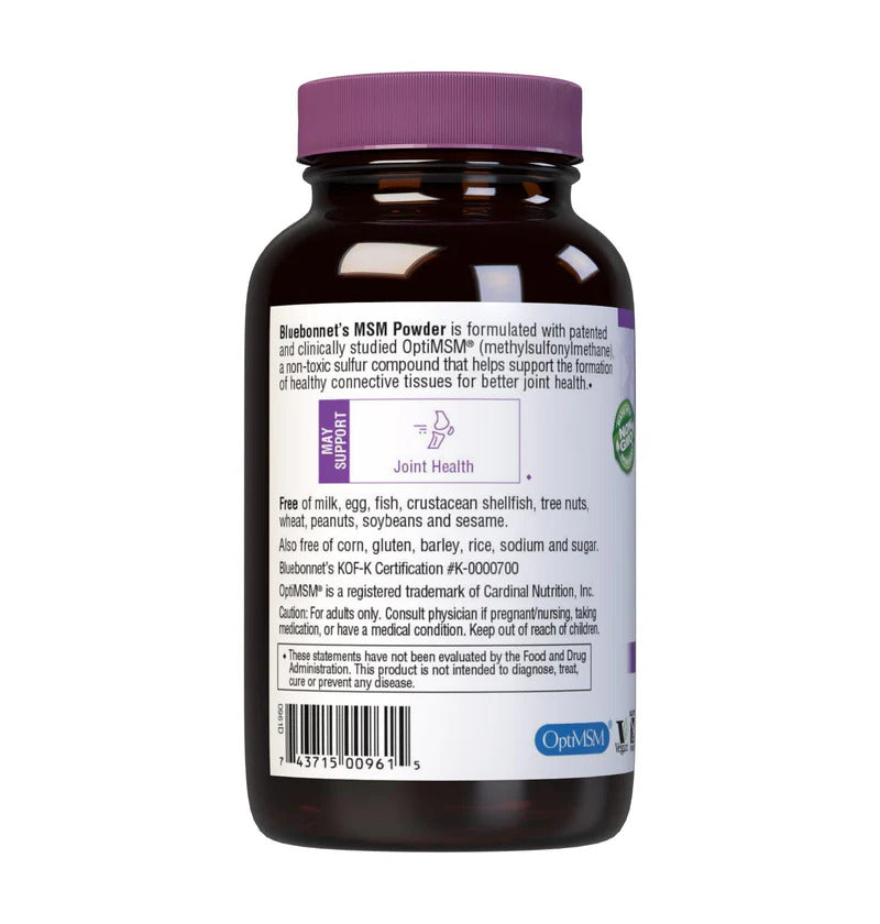 Bluebonnet, MSM Powder, 8 oz (226 g) UPC 743715009615 | Hilife Vitamins
