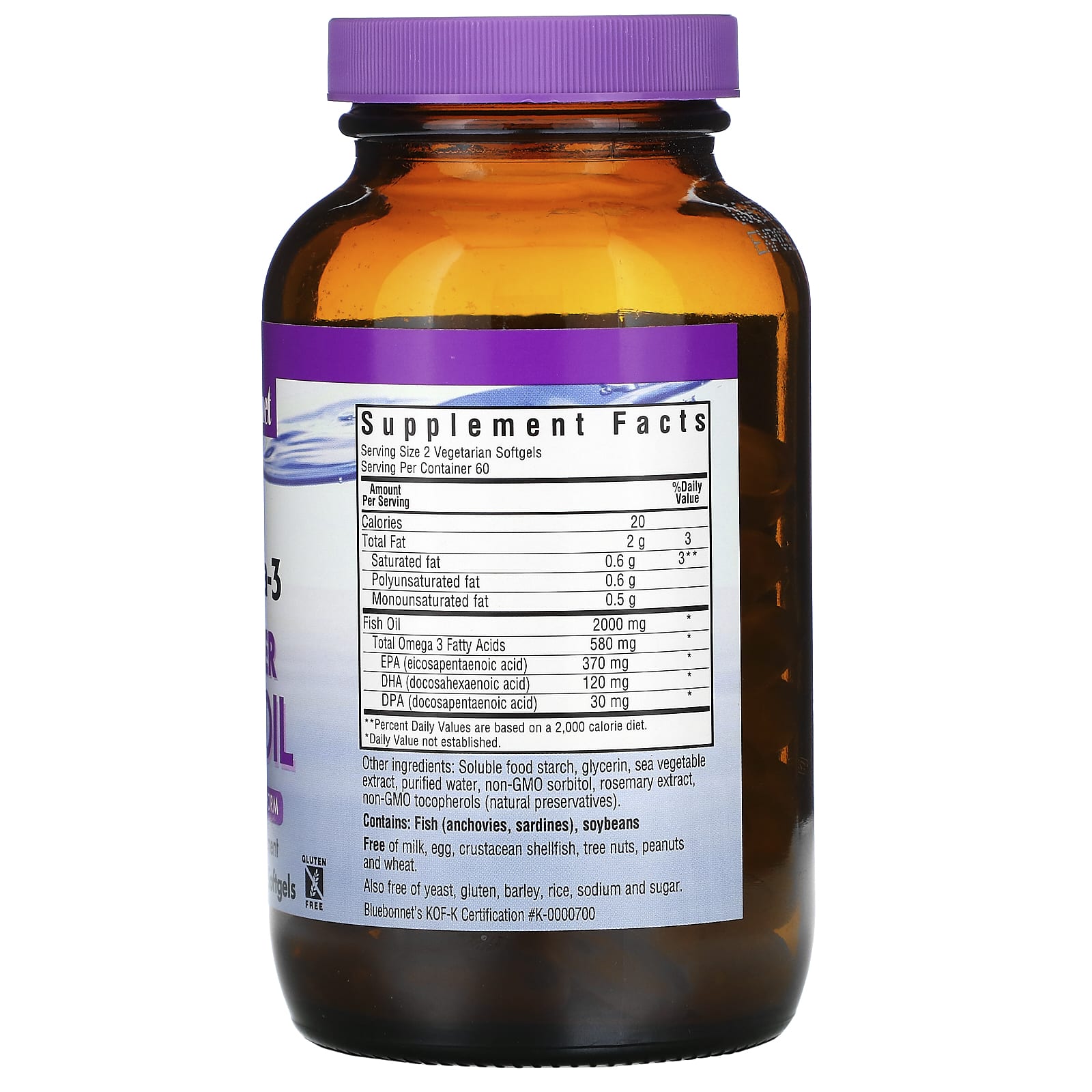 Bluebonnet, Natural Omega-3 Kosher Fish Oil, 120 Softgels UPC 743715009790 | Hilife Vitamins