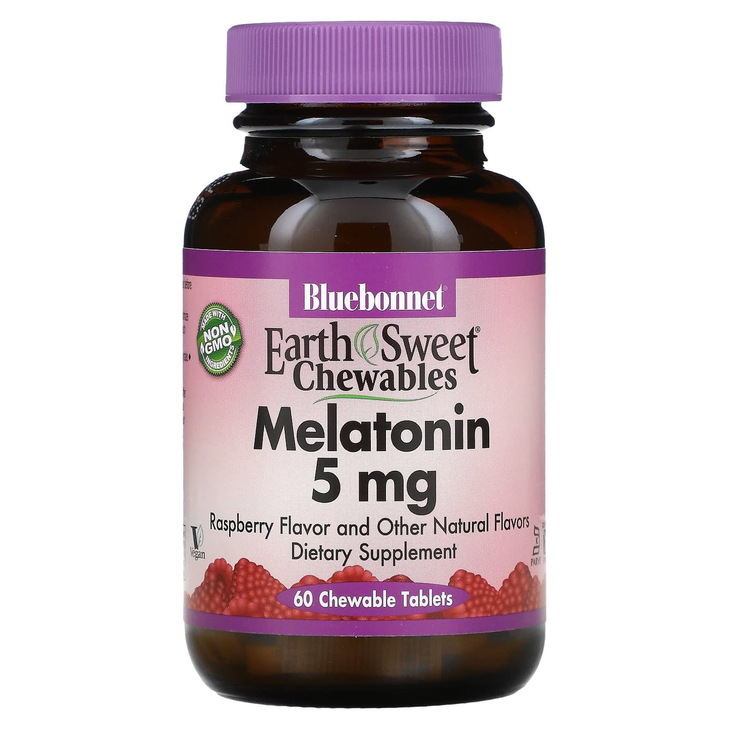 Bluebonnet, EARTHSWEET S MELATONIN 5 mg RASPBERRY FLAVOR, 60 Chewables UPC 743715009967 | Hilife Vitamins