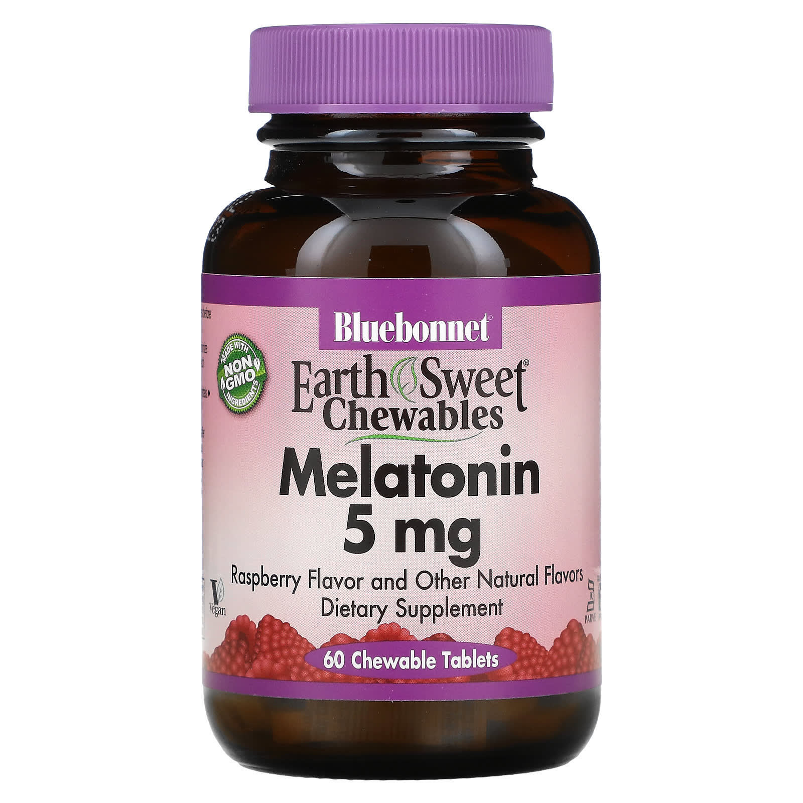 Bluebonnet, EARTHSWEET S MELATONIN 5 mg RASPBERRY FLAVOR, 60 Chewables UPC 743715009967 | Hilife Vitamins