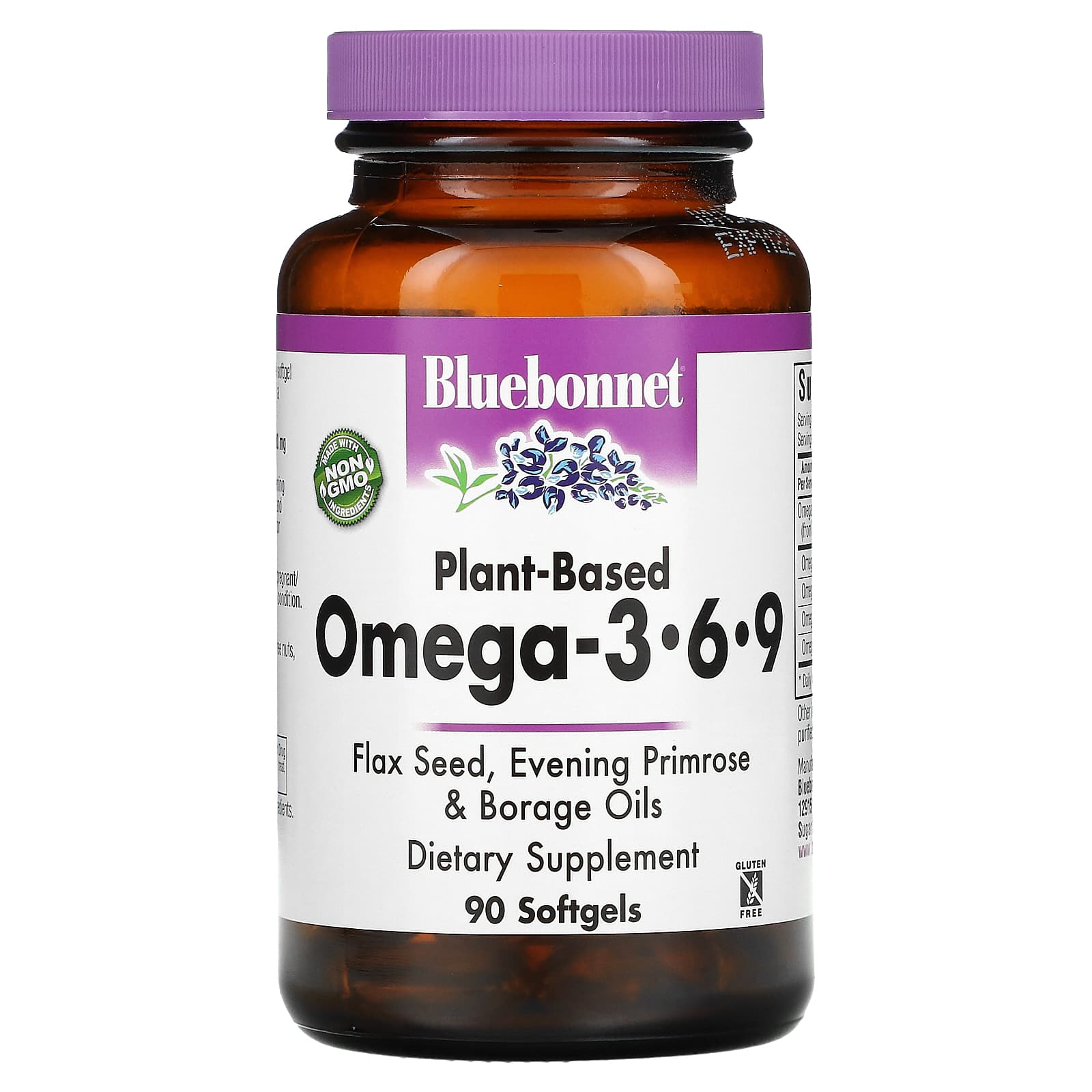Bluebonnet, Plant Based Omega 3-6-9 1000 Mg, 90 Softgels UPC 743715010123 | Hilife Vitamins