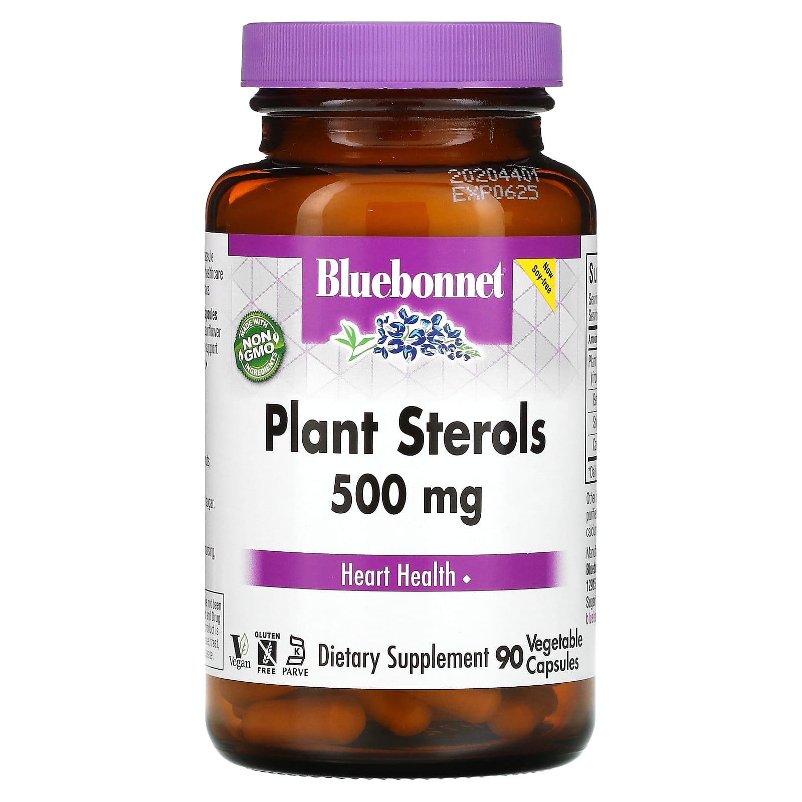 Bluebonnet, Plant Sterols, 500 mg, 90 Vegetable Capsules UPC 743715011786 | Hilife Vitamins