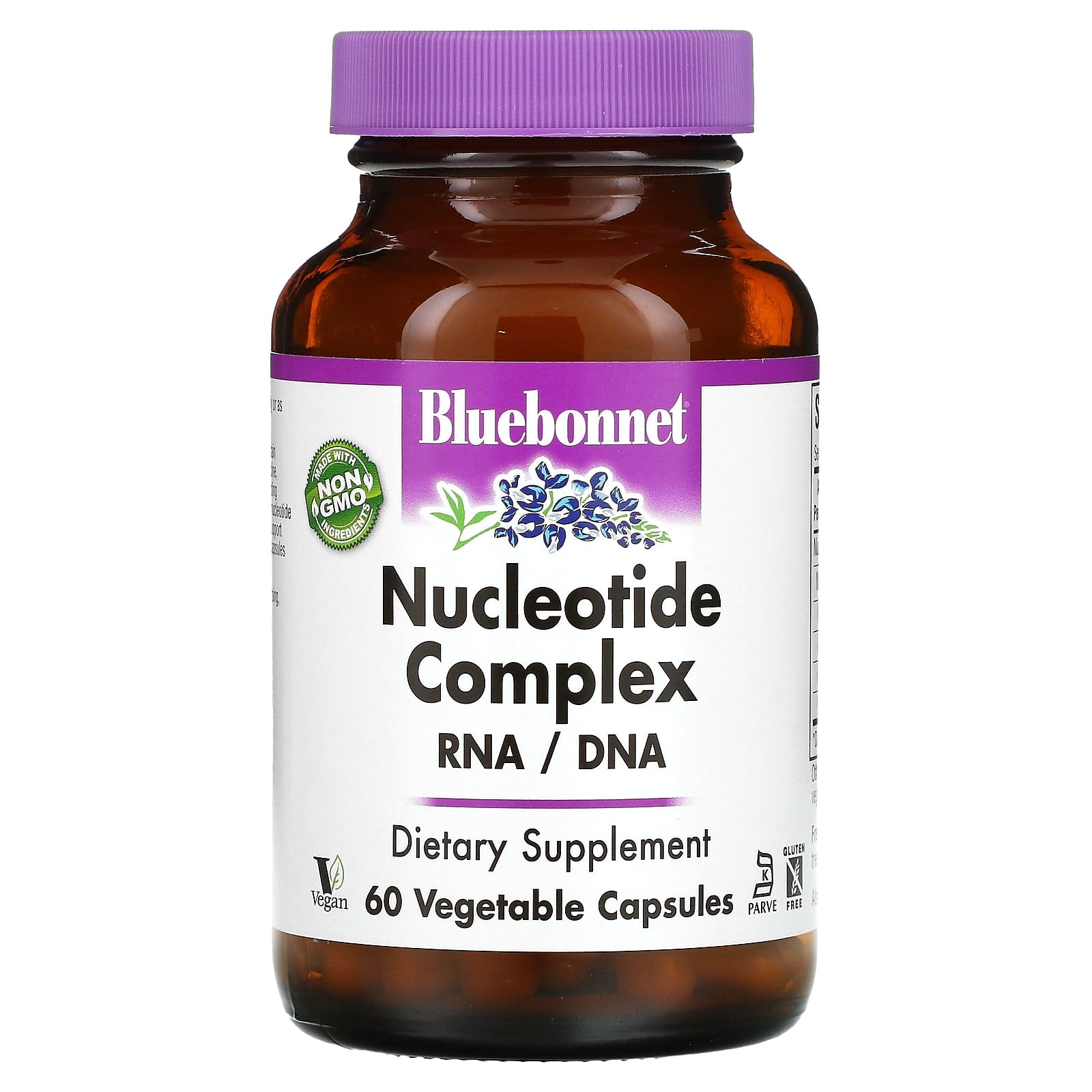 Bluebonnet, Nucleotide Complex RNA / DNA, 60 Vegetable Capsules UPC 743715012646 | Hilife Vitamins
