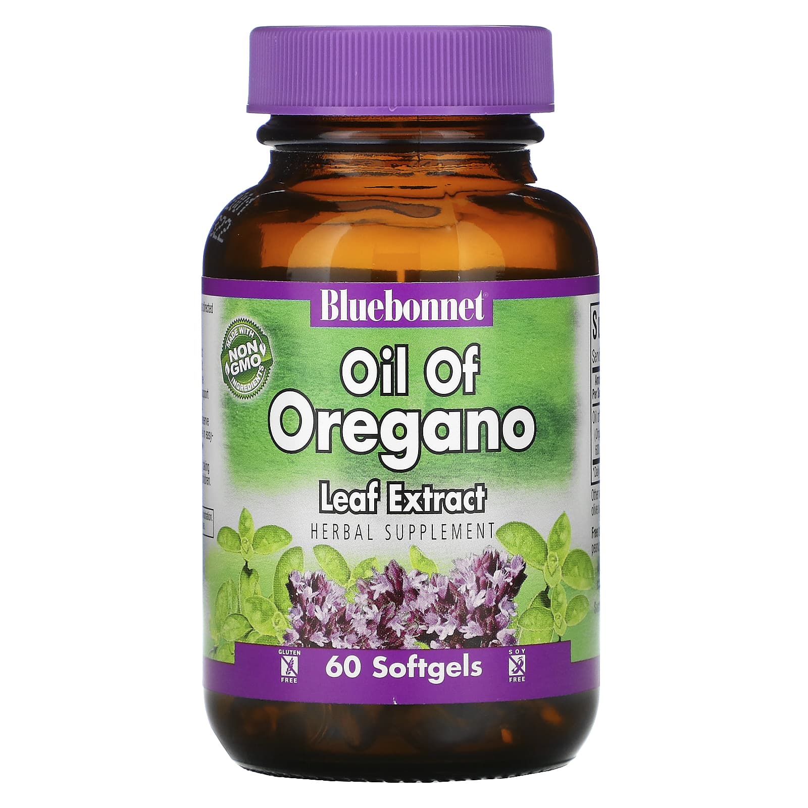 Bluebonnet, Standardized Oil Of Oregano Leaf Extract, 60 Softgels UPC 743715013827 | Hilife Vitamins