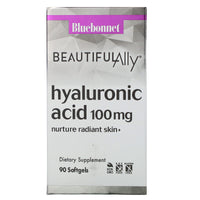 Bluebonnet, Beautiful Ally Hyaluronic Acid 100 mg, 90 Vegetarian Capsules UPC 743715015128 | Hilife Vitamins
