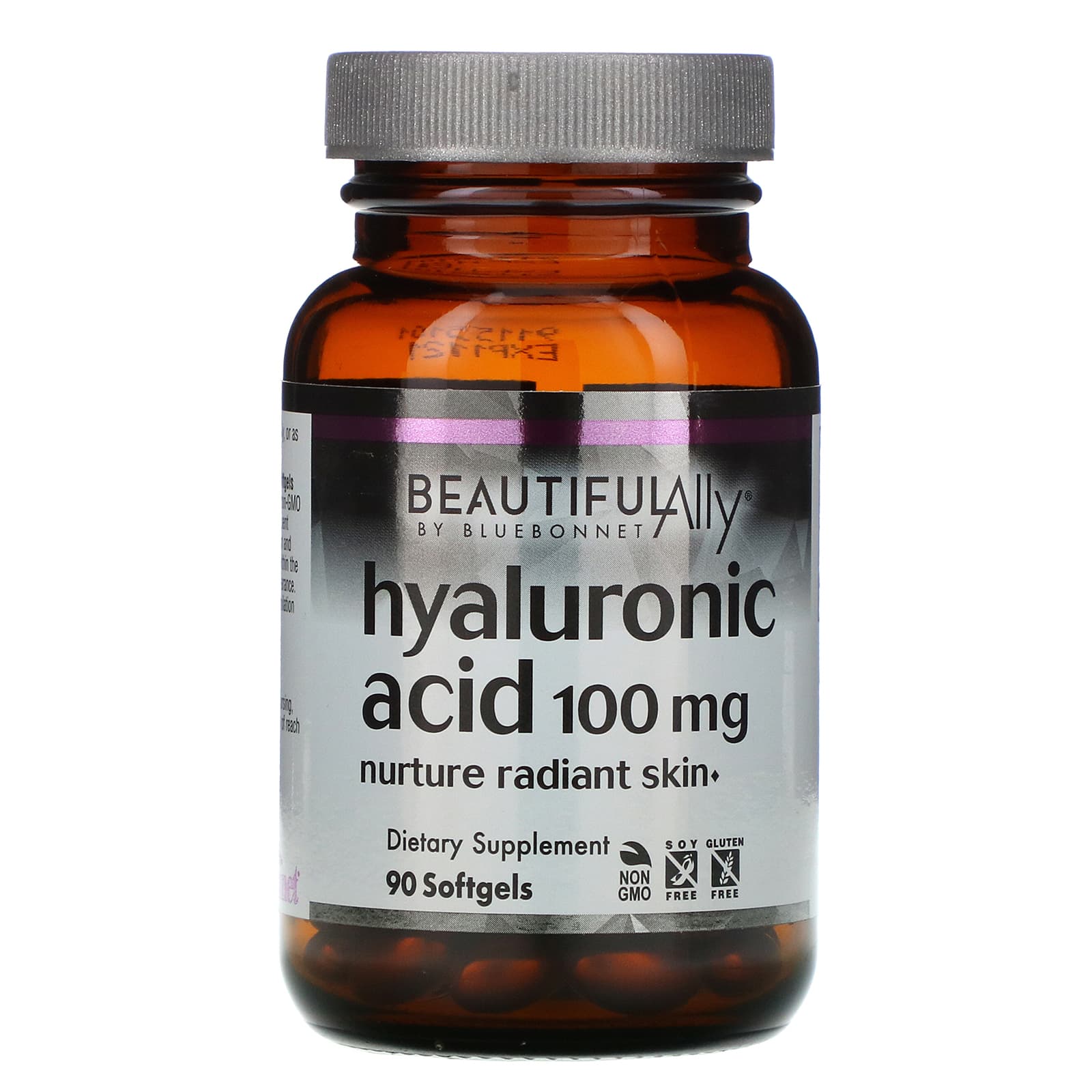 Bluebonnet, Beautiful Ally Hyaluronic Acid 100 mg, 90 Vegetarian Capsules UPC 743715015128 | Hilife Vitamins