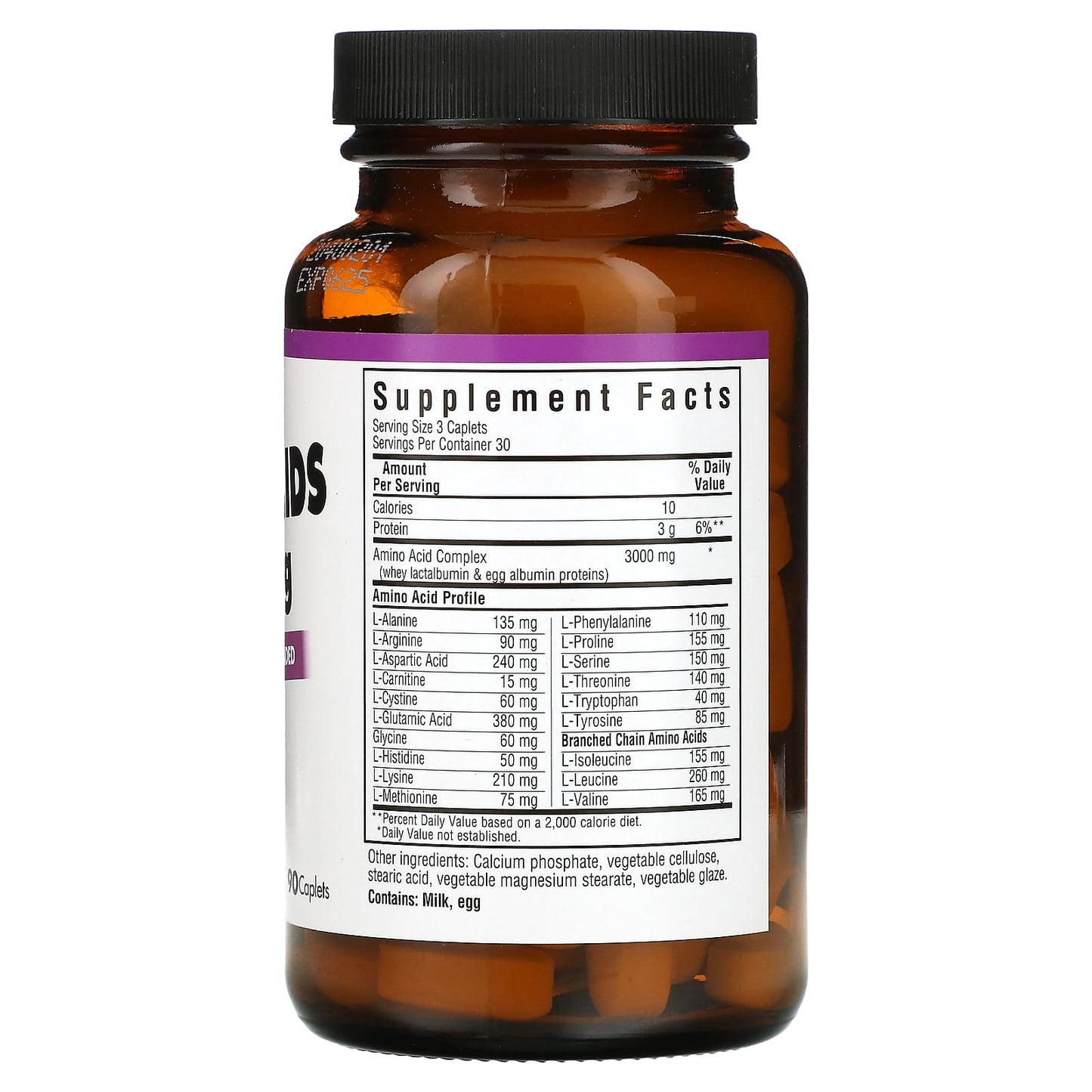Bluebonnet, Amino Acids 1000 mg, 90 Caplets UPC 743715015807 | Hilife Vitamins