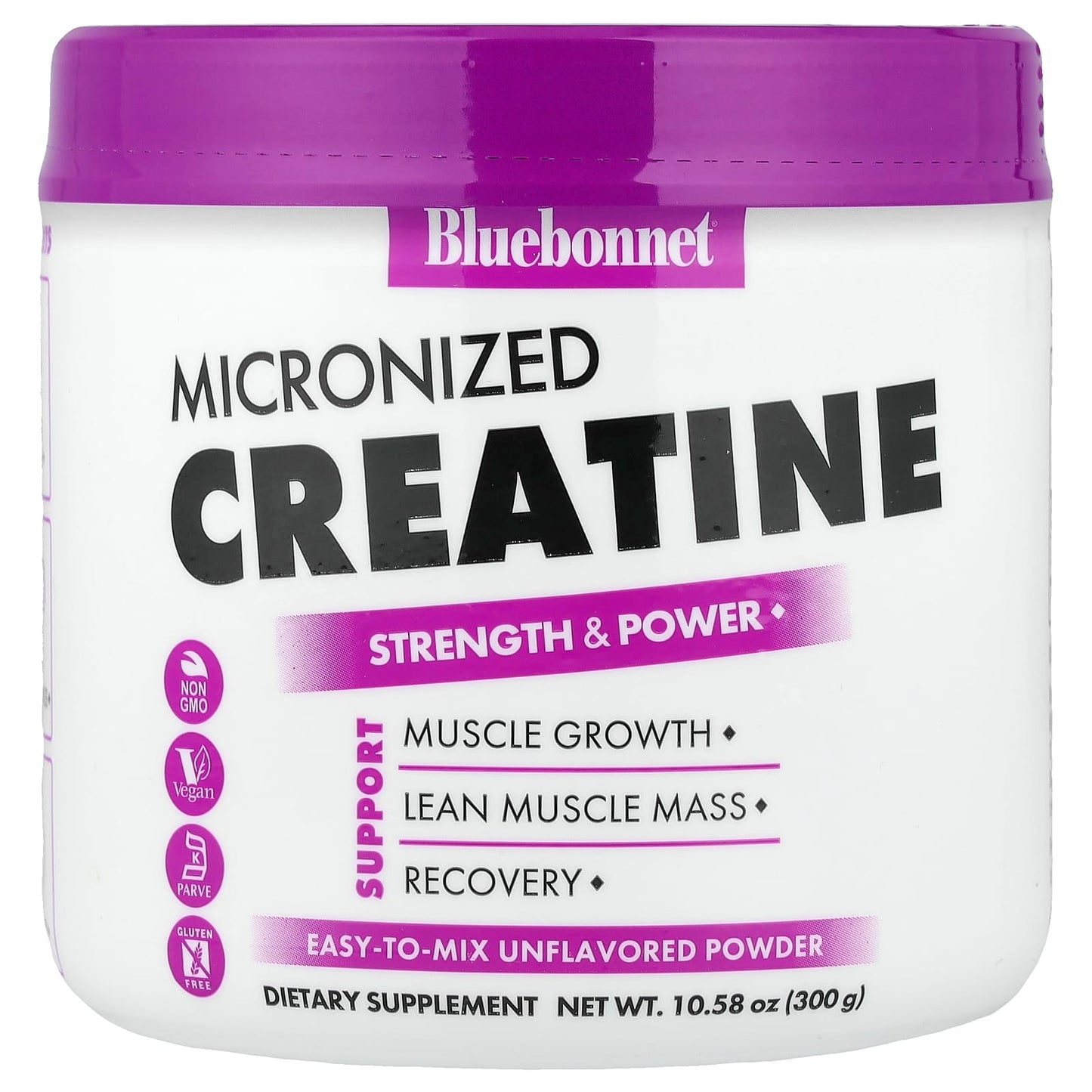 Bluebonnet, Micronized Creatine, Strength & Power, Unflavored, 10.58 oz Powder UPC 743715018754 | Hilife Vitamins