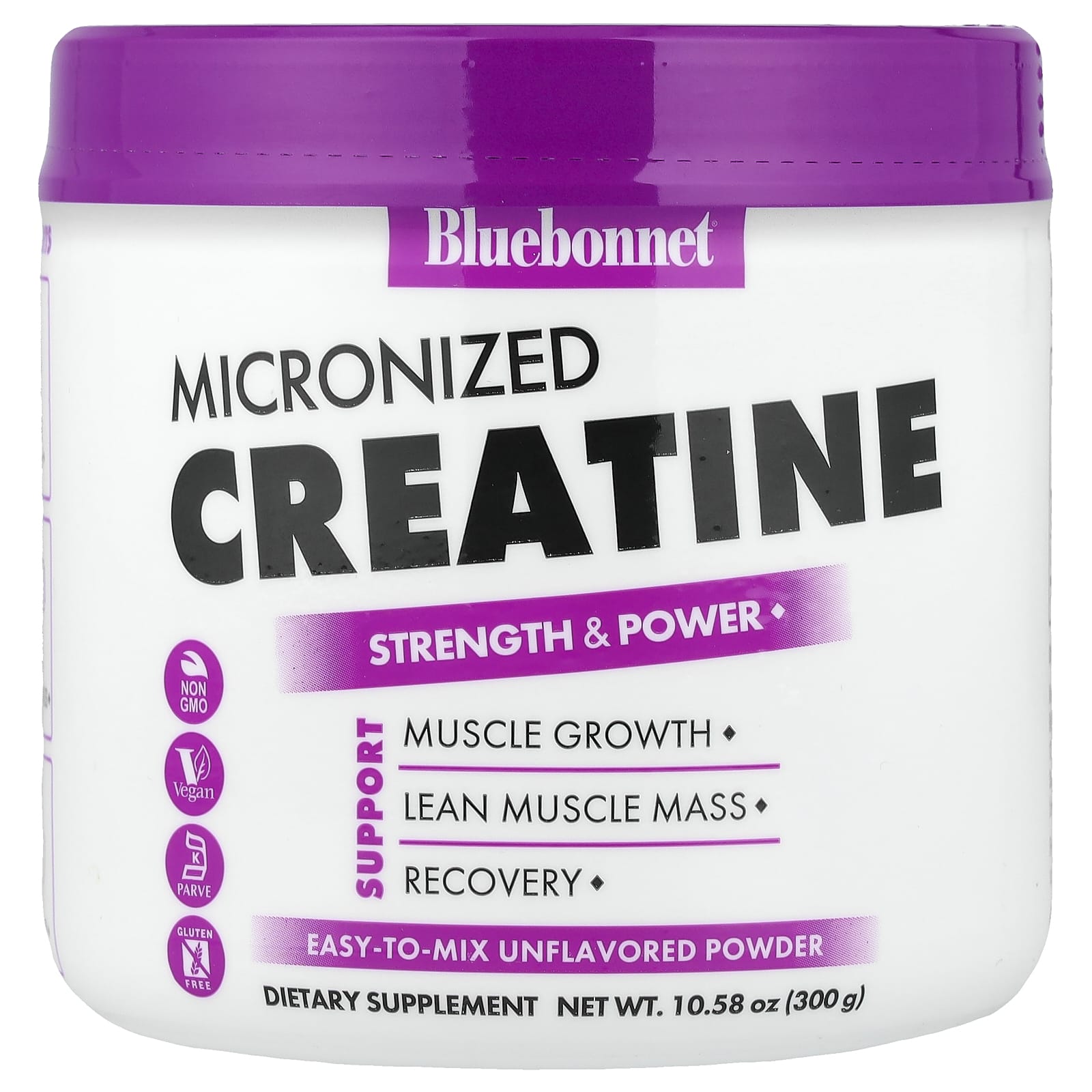 Bluebonnet, Micronized Creatine, Strength & Power, Unflavored, 10.58 oz Powder UPC 743715018754 | Hilife Vitamins