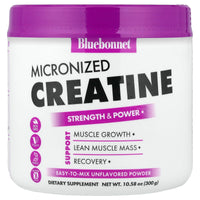 Bluebonnet, Micronized Creatine, Strength & Power, Unflavored, 10.58 oz Powder UPC 743715018754 | Hilife Vitamins