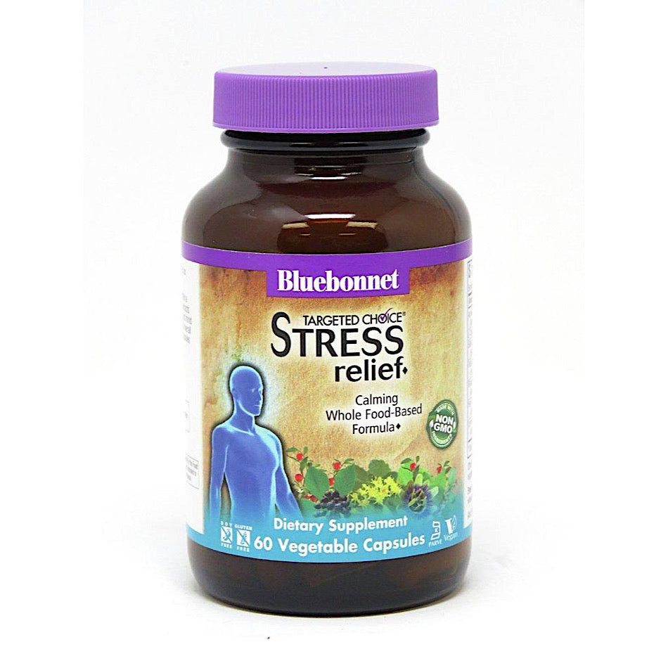 Bluebonnet, RELIEF Targeted Choice Stress Relief, 60 Vegetarian Capsules UPC 743715020146 | Hilife Vitamins