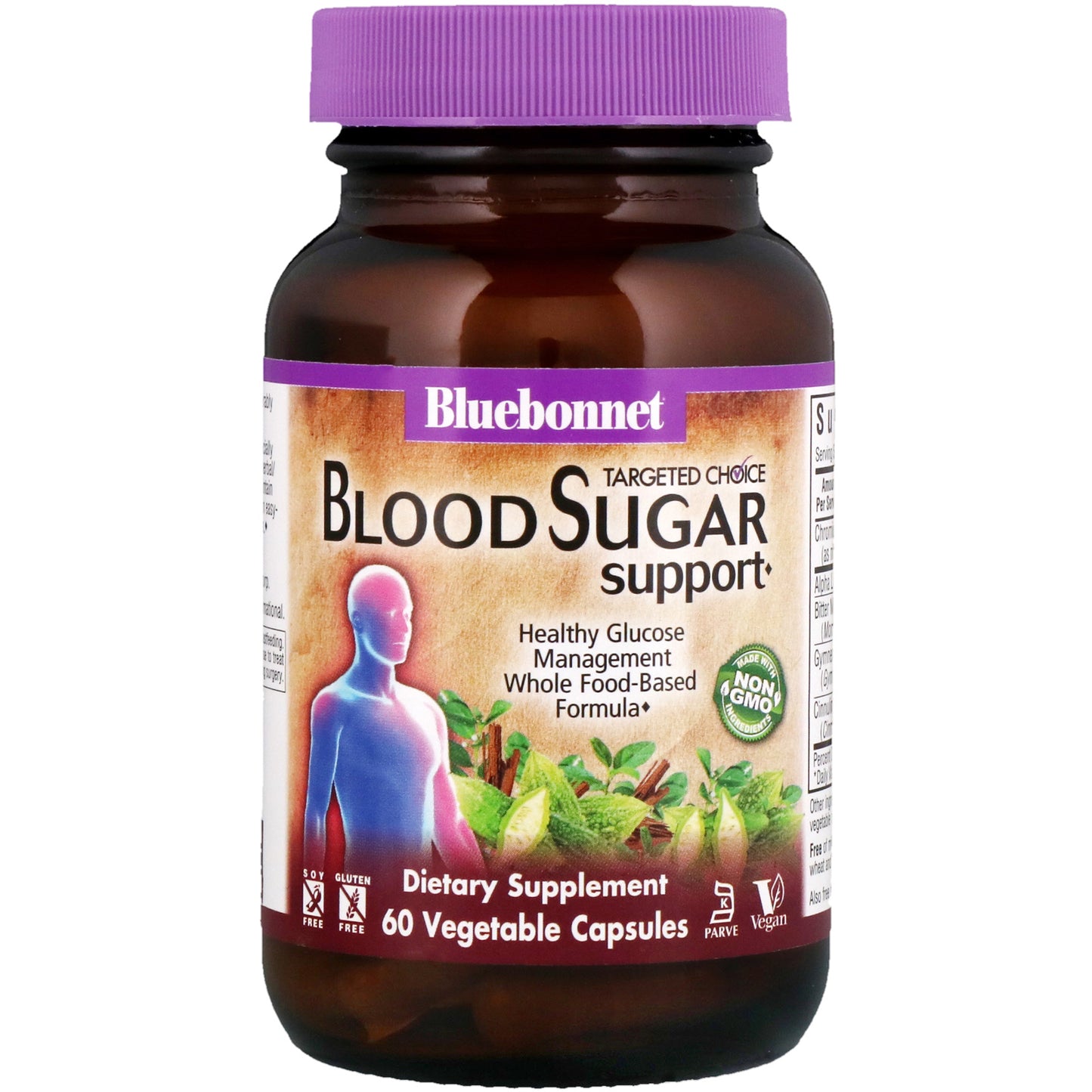 Bluebonnet, Targeted Choice Blood Sugar Support, 60 Vegetarian Capsules UPC 743715020160 | Hilife Vitamins