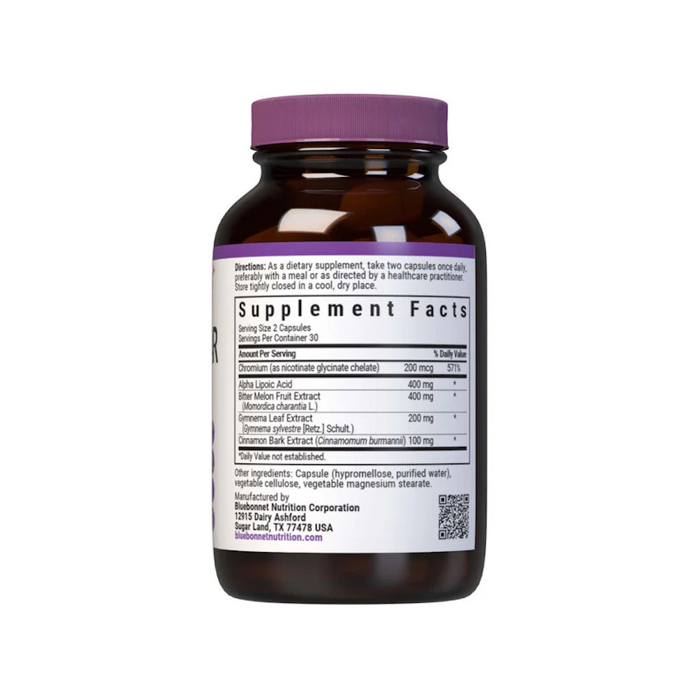 Bluebonnet, Blood Sugar Support, 90 Vegetable Capsules UPC 743715020184 | Hilife Vitamins