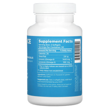 BodyBio, Balance Oil, Linoleic Acid (LA) & Linolenic Acid Blend (ALA), 60 Non-GMO Softgels UPC 743474911051 | HiLife Vitamins