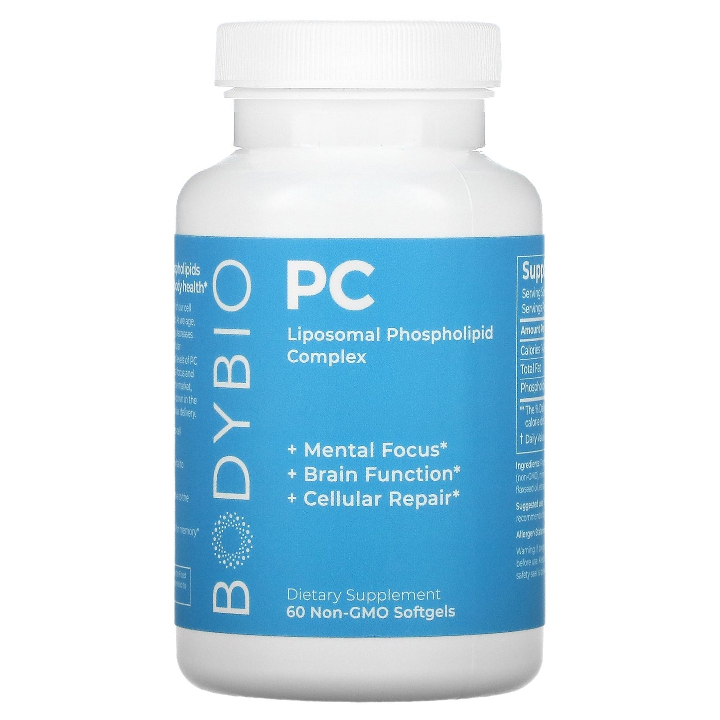 BodyBio, Liposomal Phospholipid Complex, 60 Non-GMO Softgels UPC 743474915806 | HiLife Vitamins