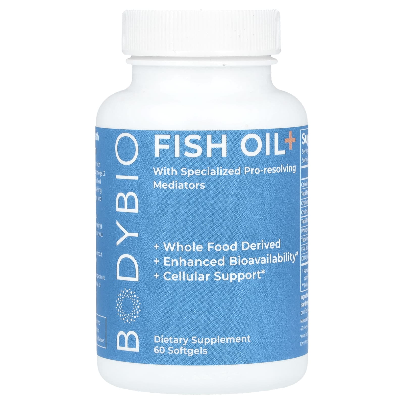 BodyBio, Fish Oil+, 60 Softgels UPC 743474993965 | HiLife Vitamins