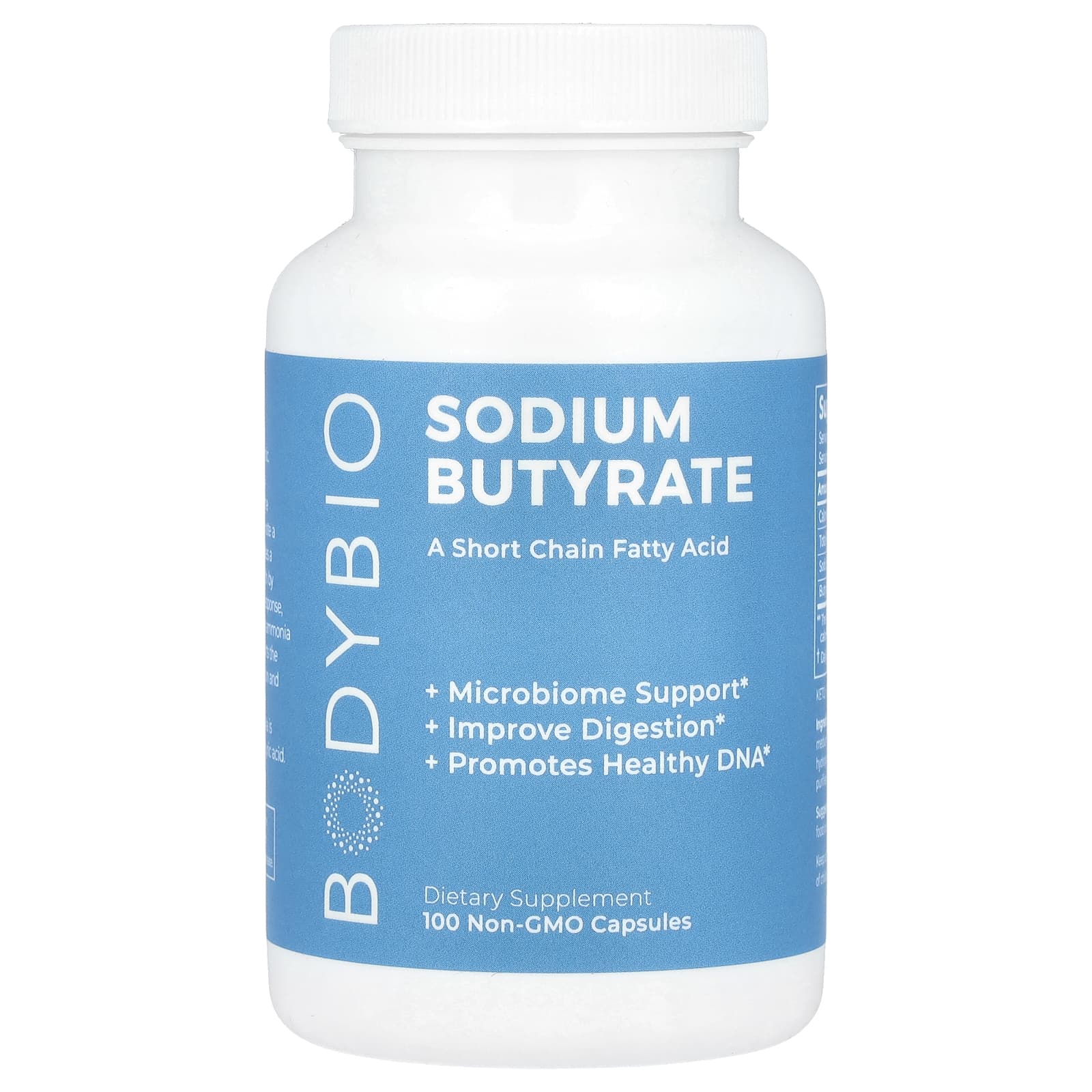 BodyBio, Sodium Butyrate, 100 Non-GMO Capsules UPC 743474999905 | HiLife Vitamins