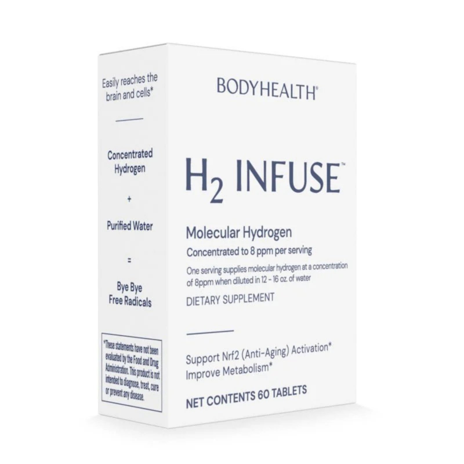 Bodyhealth, H2 Infuse, Molecular Hydrogen, 60 Tablets UPC 850039655371 | HiLife Vitamins