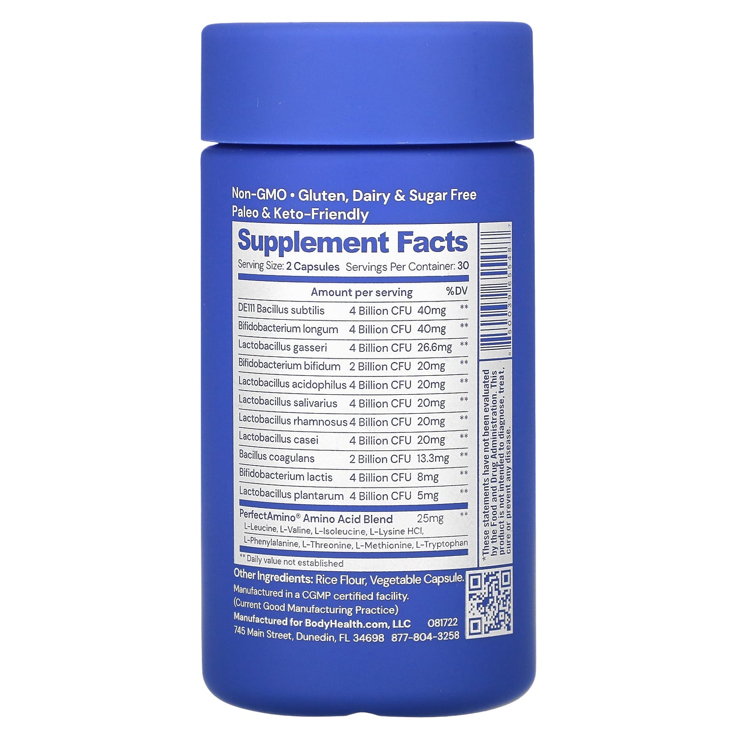 Bodyhealth, Probiotic, 60 Capsules UPC 850039655487 | HiLife Vitamins