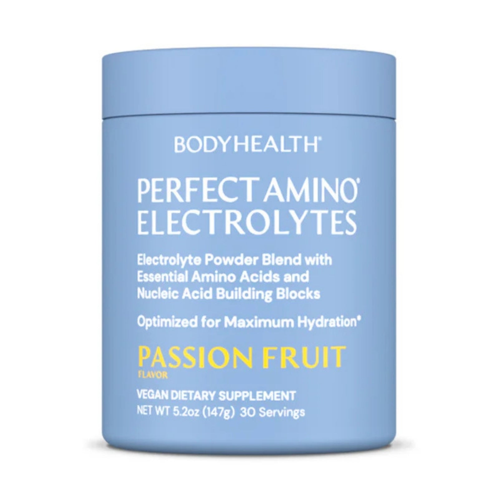 Bodyhealth, Perfect Amino Electrolytes, Passion Fruit Flavor, 5.2 oz (147g) UPC 850055756199 | HiLife Vitamins