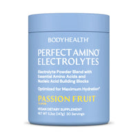 Bodyhealth, Perfect Amino Electrolytes, Passion Fruit Flavor, 5.2 oz (147g) UPC 850055756199 | HiLife Vitamins
