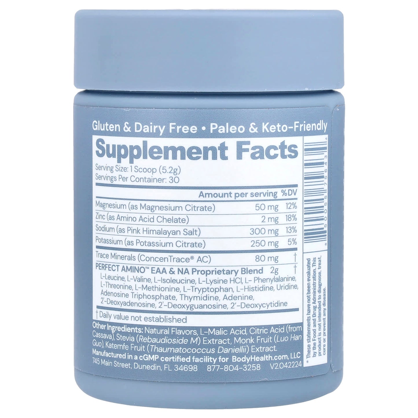 Bodyhealth, Perfect Amino™ Electrolytes, Watermelon, 5.5 oz (156 g) UPC 850055756434 | HiLife Vitamins