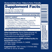 Bodyhealth, Perfect Amino Powder, Unflavored, 11.22 oz (318g) UPC 850055756588 | HiLife Vitamins