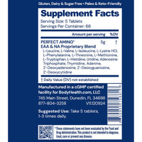 Bodyhealth, Perfect Amino, NSF Certified for Sport, 330 Tablets UPC 850055756816 | HiLife Vitamins