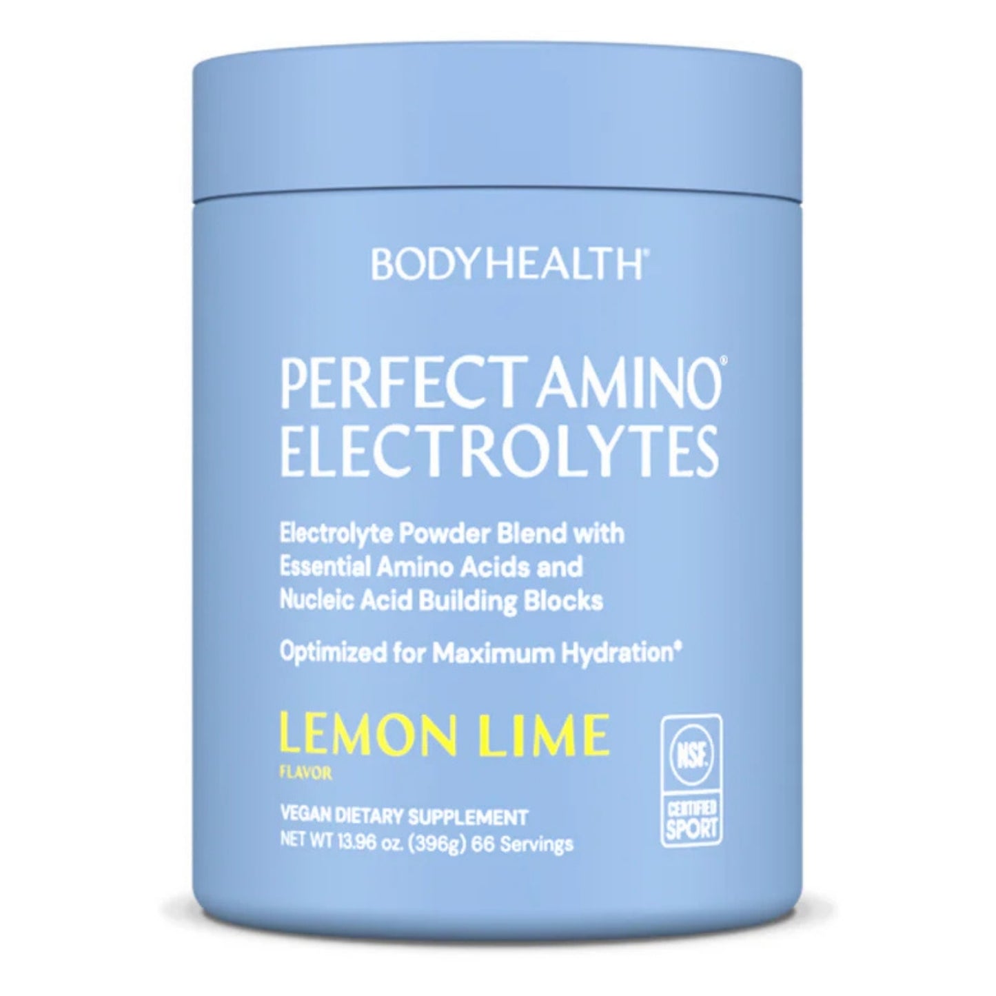 Bodyhealth, Perfect Amino Electrolytes, Lemon Lime Flavor, NSF Certified for Sport, 13.96 oz (396g) UPC 850055756847 | HiLife Vitamins