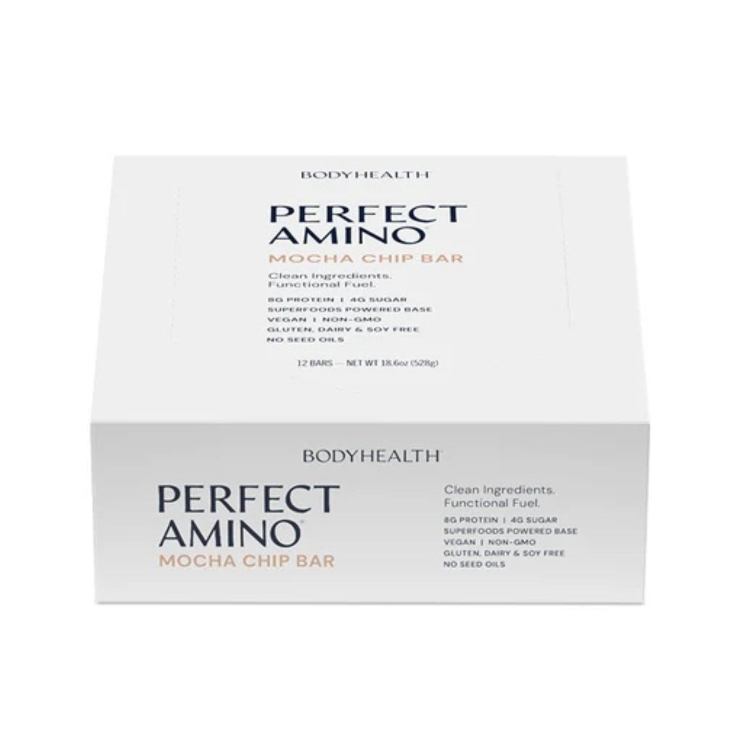 Bodyhealth, Perfect Amino Bar, Mocha Chip Flavor, 12 Bars UPC 850073935033 | Hilife Vitamins