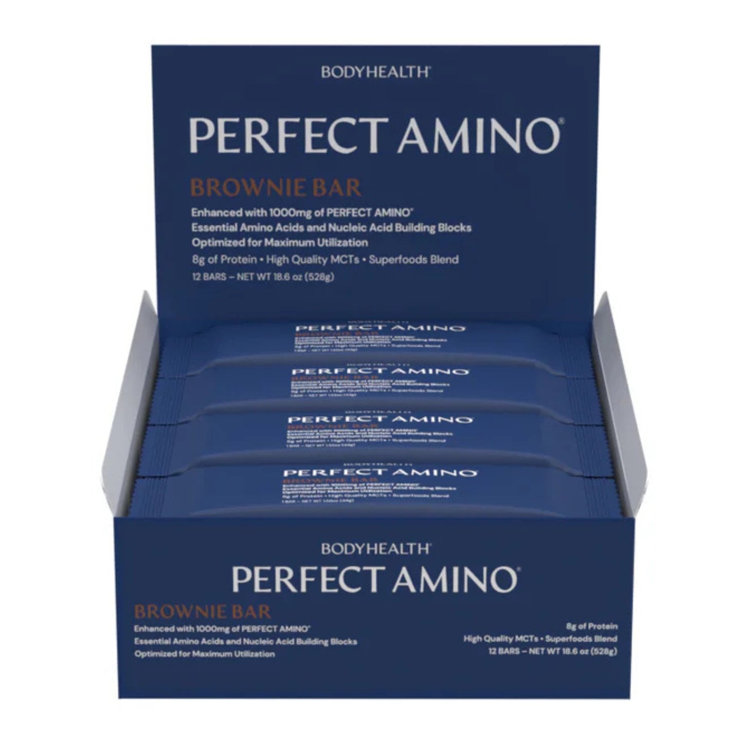 Bodyhealth, Perfect Amino Bar, Brownie Flavor, 12 Bars UPC 850073935071 | HiLife Vitamins