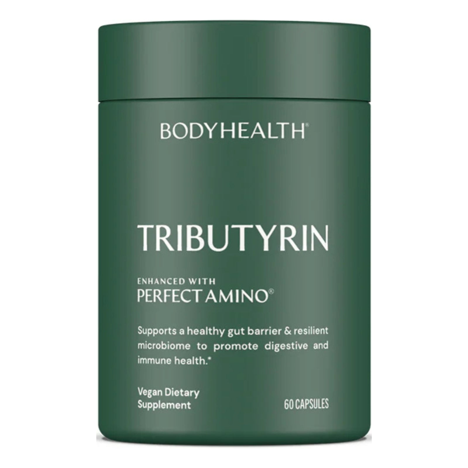 Bodyhealth, TRIBUTYRIN Enhanced With PerfectAmino®, 60 Capsules UPC 850073935125 | HiLife Vitamins